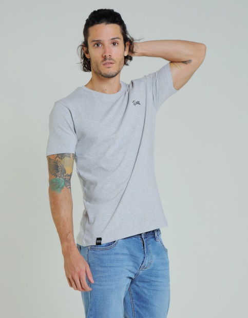 Light Grey Basic Scott O Neck Tee Pebble Diesel UK