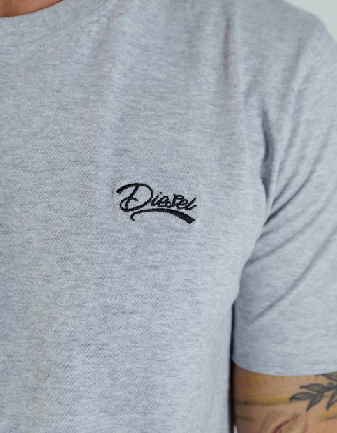 Light Grey Basic Scott O Neck Tee Pebble Diesel UK