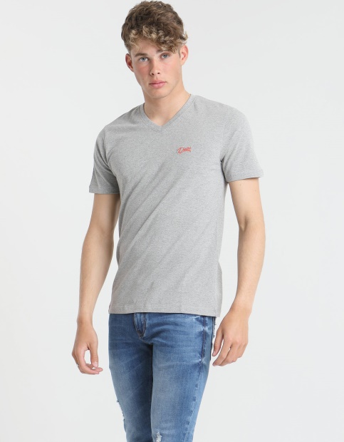 Basic Scott V Neck Tee Quarry Diesel UK Grey