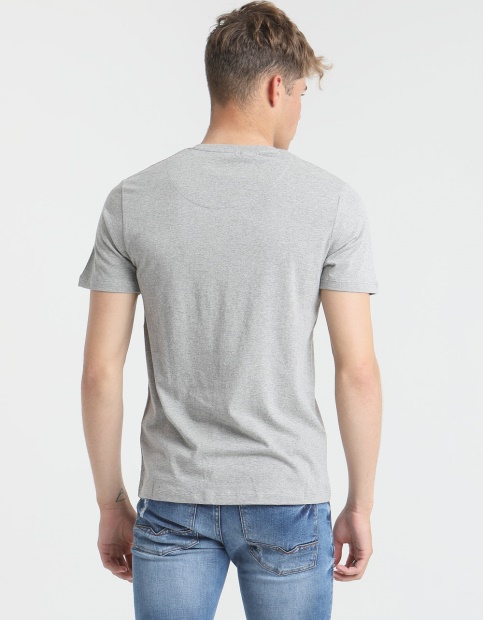 Basic Scott V Neck Tee Quarry Diesel UK Grey