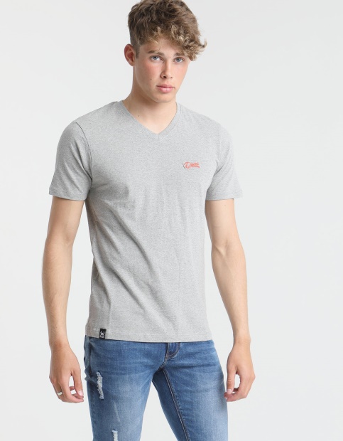 Basic Scott V Neck Tee Quarry Diesel UK Grey
