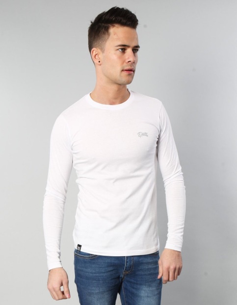 Basic Scott L/S Tee Optic Diesel UK White