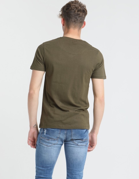 Khaki Diesel UK Basic Scott V Neck Tee Olive Night