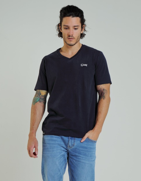 Basic Scott V Neck Tee Pure Diesel UK Navy