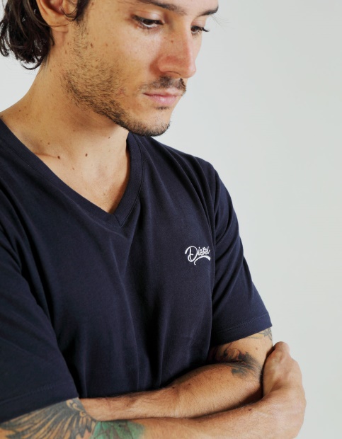 Basic Scott V Neck Tee Pure Diesel UK Navy