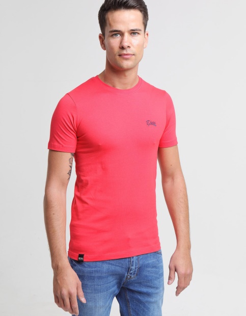 Red Diesel UK Basic Scott O Neck Tee Poinsettia