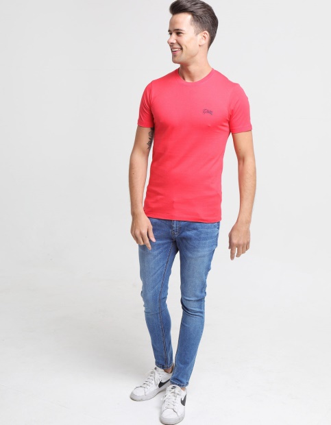 Red Diesel UK Basic Scott O Neck Tee Poinsettia