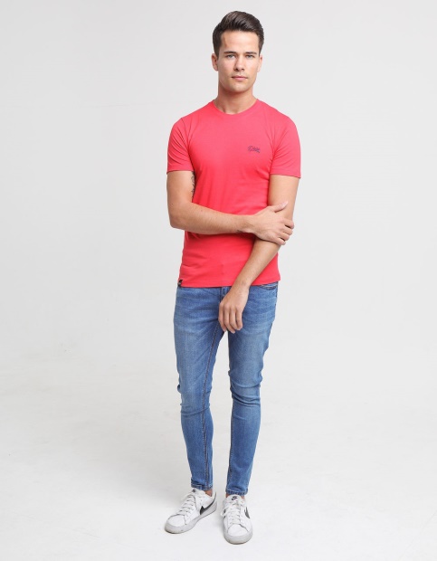 Red Diesel UK Basic Scott O Neck Tee Poinsettia