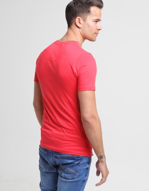 Red Diesel UK Basic Scott O Neck Tee Poinsettia