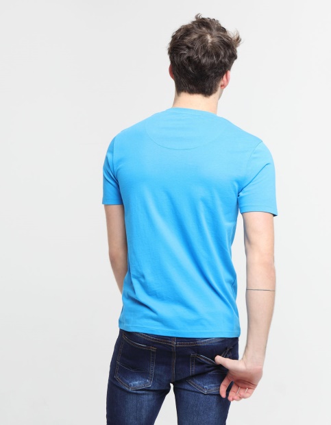 Basic Scott V Neck Tee Egyptian Diesel UK Blue