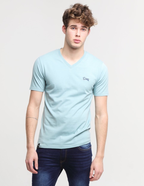 Diesel UK Basic Scott V Neck Tee Aegean Sea Blue