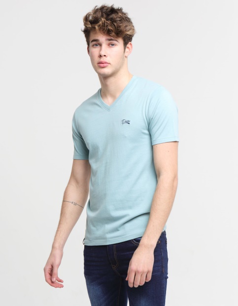 Diesel UK Basic Scott V Neck Tee Aegean Sea Blue