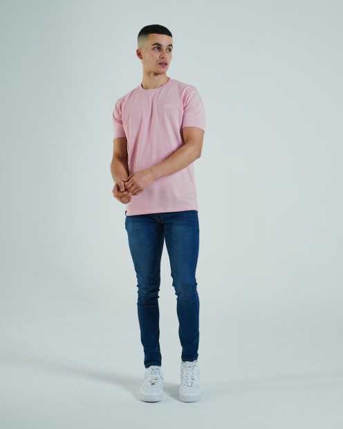 Basic Matt O Neck Tee Cameo Pink Diesel UK