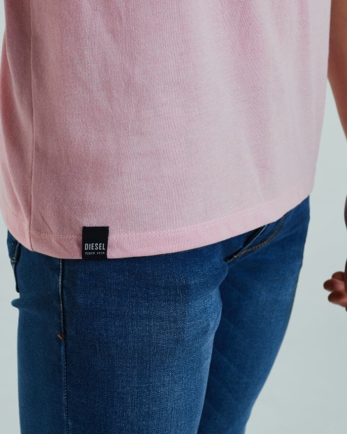 Basic Matt O Neck Tee Cameo Pink Diesel UK