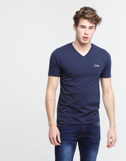 Diesel UK Basic Scott V Neck Tee Navy Iris