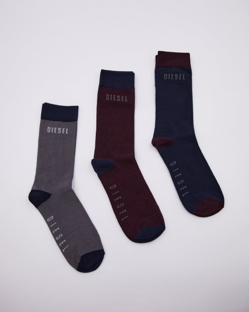 Diesel UK Louis 3 Pack Socks Port Wine