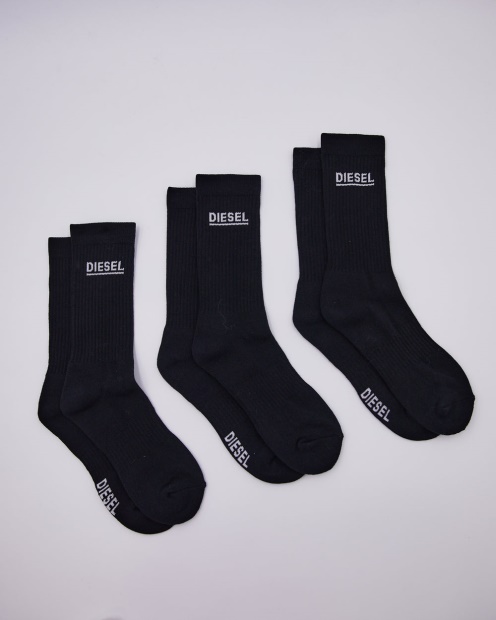 Diesel UK Paulie 3 Pack Sports Socks Black