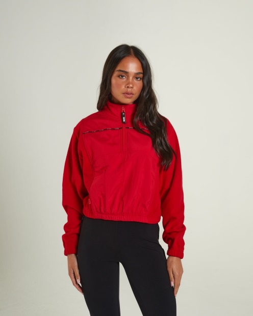 Jacklyn Fleece Half Zip Tango Red Diesel UK