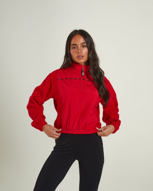 Jacklyn Fleece Half Zip Tango Red Diesel UK