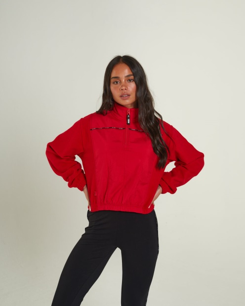 Jacklyn Fleece Half Zip Tango Red Diesel UK