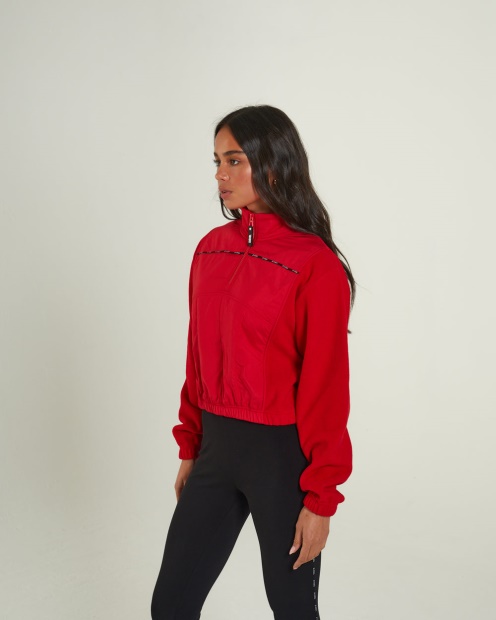 Jacklyn Fleece Half Zip Tango Red Diesel UK