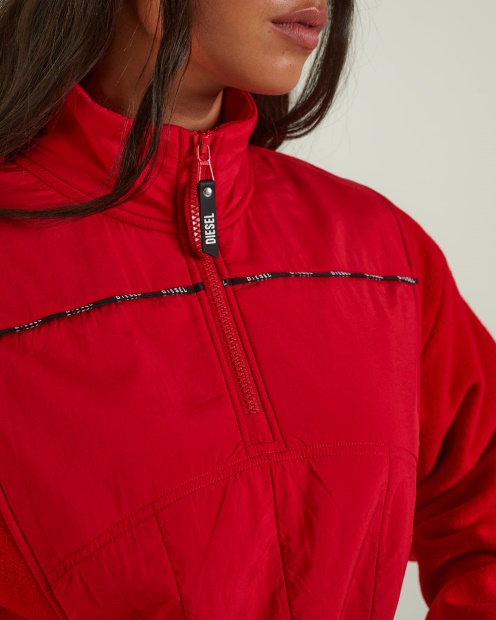 Jacklyn Fleece Half Zip Tango Red Diesel UK