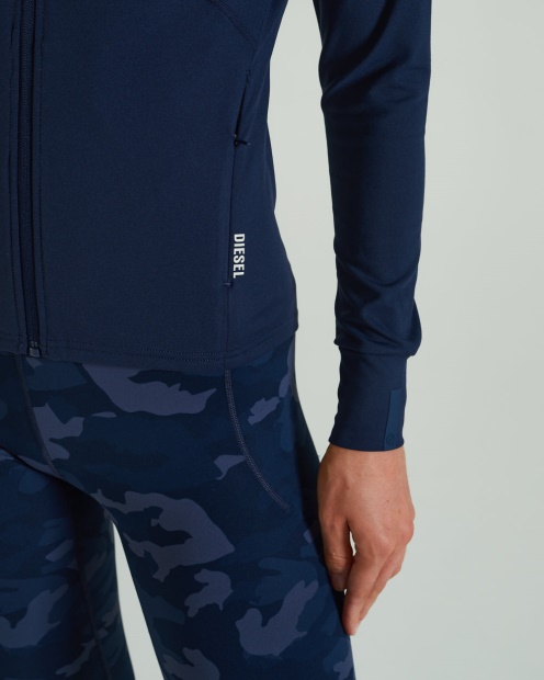 Navy Candid Hood Zipper Blue Diesel UK