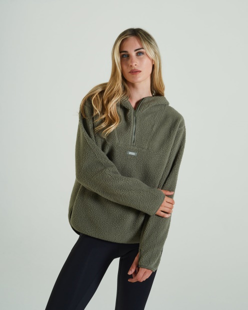 Diesel UK Bora Fleece Hood Olive Green Green