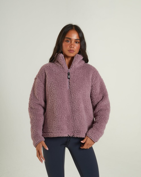 Kylie Fleece Half Zip Rosy Purple Diesel UK Pink