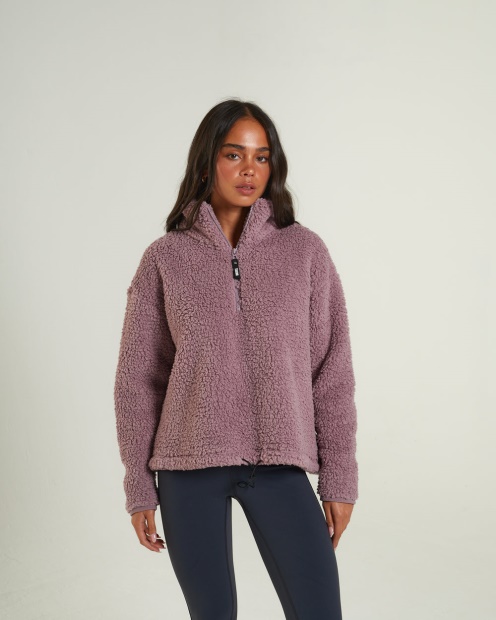 Kylie Fleece Half Zip Rosy Purple Diesel UK Pink