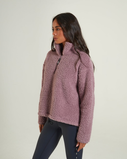 Kylie Fleece Half Zip Rosy Purple Diesel UK Pink