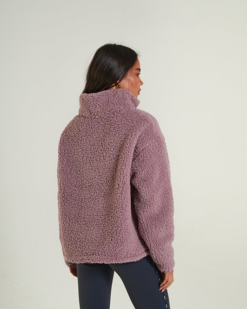 Kylie Fleece Half Zip Rosy Purple Diesel UK Pink