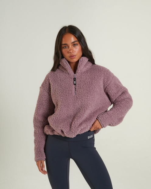 Kylie Fleece Half Zip Rosy Purple Diesel UK Pink
