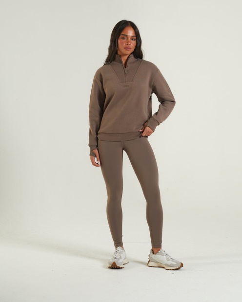 Brown Diesel UK Angel Half Zip Taupe