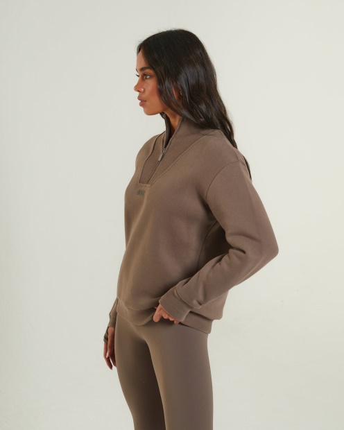 Brown Diesel UK Angel Half Zip Taupe