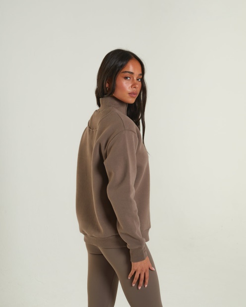 Brown Diesel UK Angel Half Zip Taupe