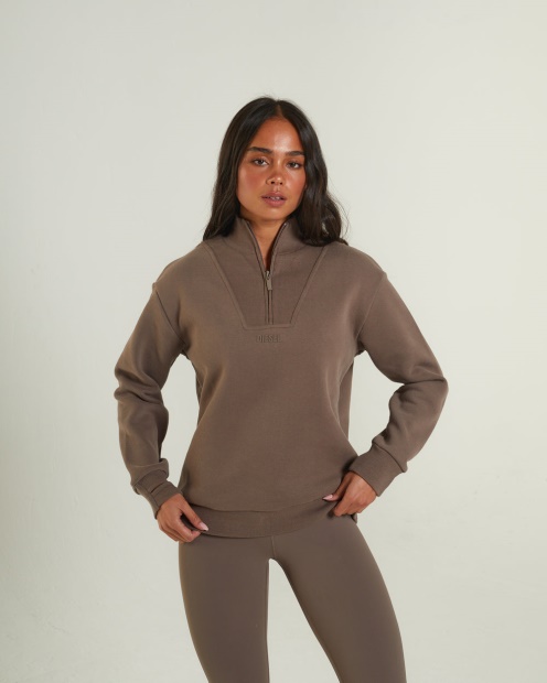Brown Diesel UK Angel Half Zip Taupe