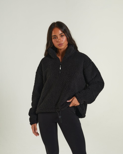 Diesel UK Kylie Fleece Half Zip Black