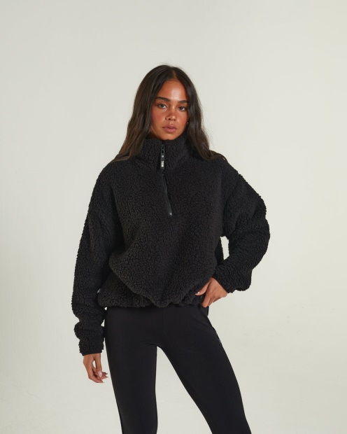 Diesel UK Kylie Fleece Half Zip Black