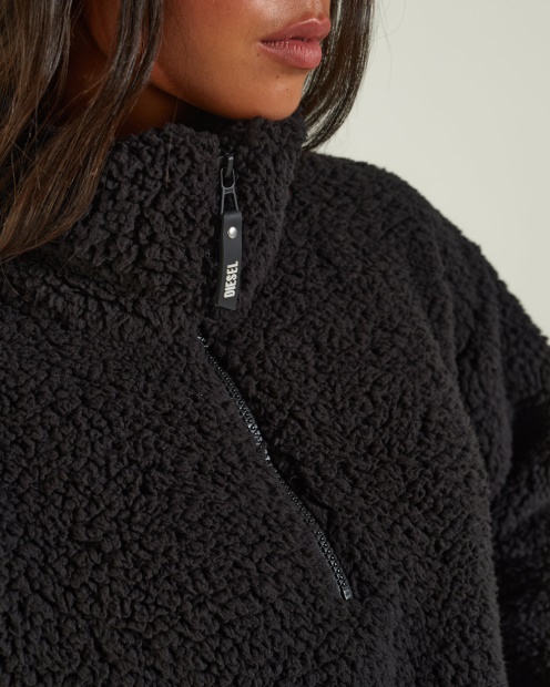 Diesel UK Kylie Fleece Half Zip Black