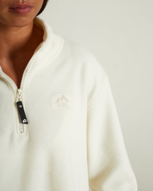 Harley Fleece Half Zip Cream Diesel UK Ivory