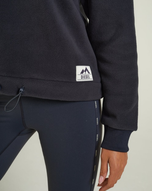 Dark Grey Diesel UK Darina Fleece Half Zip Deep Slate