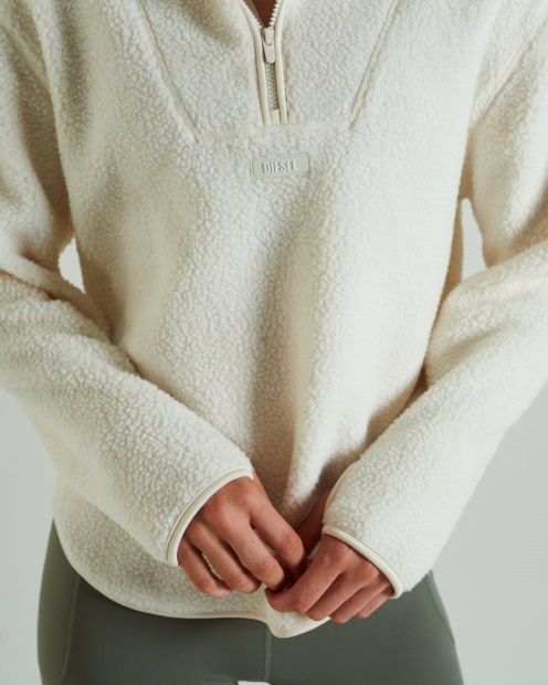 Bora Fleece Hood Golden Ivory Diesel UK Ivory