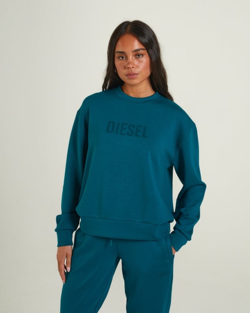 Green Rue Sweater Teal Green Diesel UK