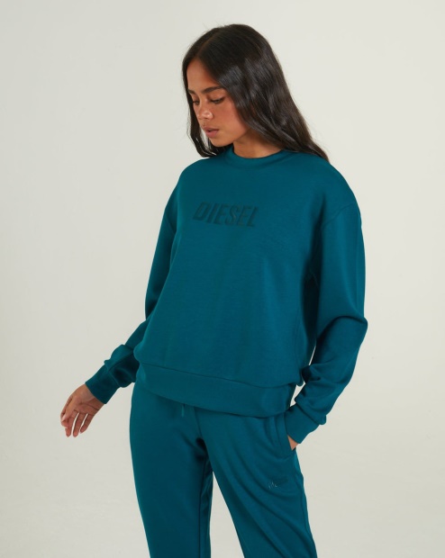 Green Rue Sweater Teal Green Diesel UK