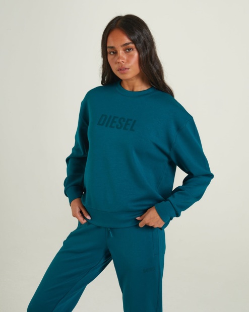 Green Rue Sweater Teal Green Diesel UK