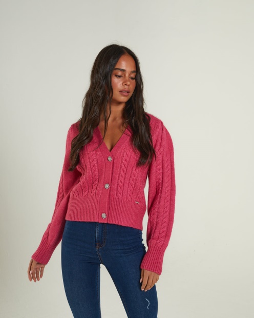 Pink Abra Cardigan Flirty Fuchsia Diesel UK