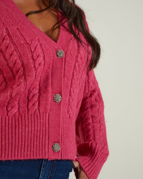 Pink Abra Cardigan Flirty Fuchsia Diesel UK