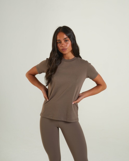 Livia Tee Taupe Diesel UK Brown