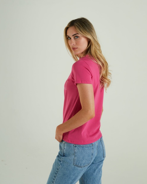 Pink/Light Grey Diesel UK Hattie T-Shirt Flirty Fuchsia